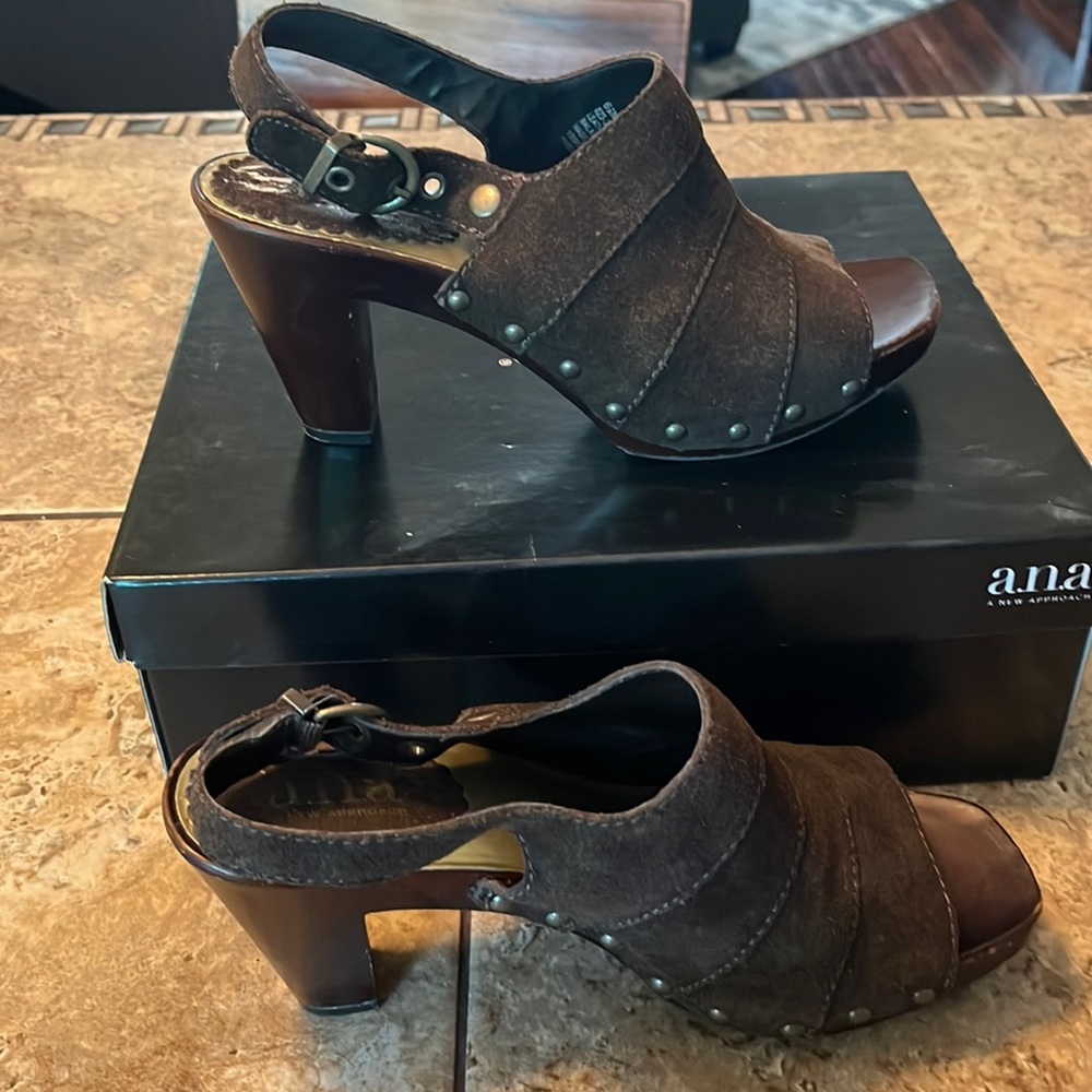 A.n.a heeled sandals.